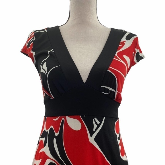 SPEECHLESS Red Black Printed A-Line Dress medium - Picture 6 of 12